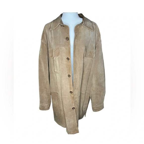 Vintage Genuine Suede Long Jacket/Coat XL Tall